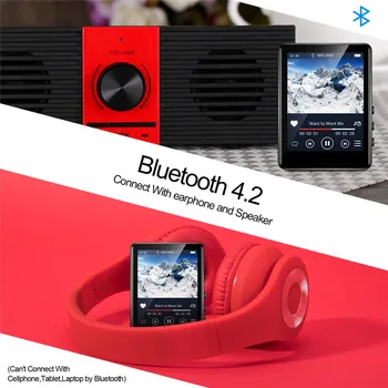 Dotaknite se Zaslona, MP3 Predvajalnik s povezavo Bluetooth 4 GB Pomnilnika Walkman FM Radio, Snemanje Hi-fi Predvajalnik Glasbe, Audio Video Vgrajen Zvočnik