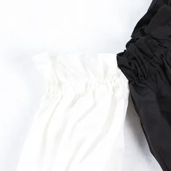 TWOTWINSTYLE Seksi Off Ramenski Mini Obleka Za Ženske Poševnica Vratu Puff Rokav Velik obseg Kratke Obleke Ženska Moda Poletje 2020