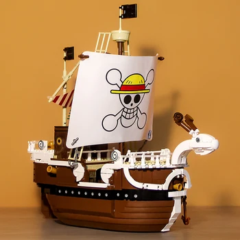 En Kos Piratske Ladje Sončni Vesel Podmornica Luffy Zoro Predstavnica Nami-Ja Caribbean Pirate Ship Ladja Gradniki Igrače Za Otroke Darila