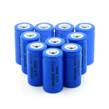 2/4/6/8/10x Modro Kožo Trajno 16340 CR123A CR17345 K123A DL123A zamenjajo Baterijo 3,7 V 2000mAh baterija Li-ion Baterije za ponovno Polnjenje