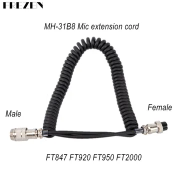 8-pin Mikrofon Pretvornik Kabel Strani Mic podaljški Moški-Ženska Za Yaesu FT847 FT920 FT950 2000 FT1000 MH-31B8