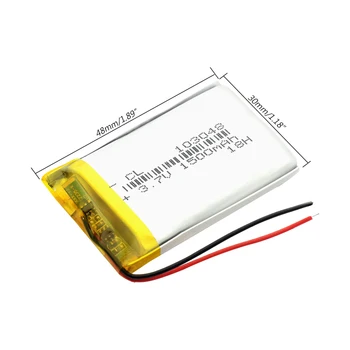 Polnilna 1500mAh Li-Po Litij-Li-polymer Baterije Zamenjava Baterije 103048 DIY Baterija Za MP3, MP4, DVD Zvočnik Kamera
