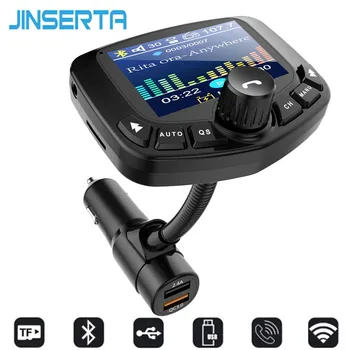 JINSERTA 1.8 inch Bluetooth, MP3 Predvajalnik, FM Oddajnik z Dvojno Vrata USB QC3.0 Podporo U Disk, TF Kartice, AUX Vhod Izhod