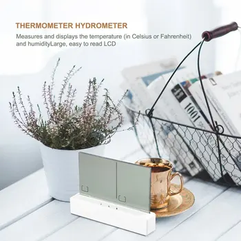 Nov Prihod Digitalne Prosojno Okno Display Termometer Hydrometer Notranja Temperatura Na Prostem Postaja Dom Dekoracija