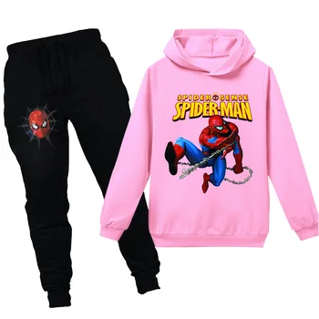 Pomlad Poletje Disney Otrok Kompleti Oblačil Spiderman Risanka Majica+Hlače 2 Kos Oblačila, Otroci Fantje Šport Obleke Obleke