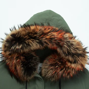 BOSIDENG zimski plašč puhovka ženske hooded naravnih rakun krzno ovratnik svoboden parka nastavljiv pas visoke kakovosti B80141130