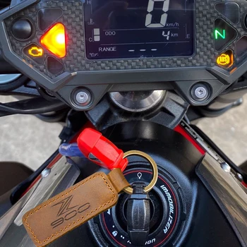 Za Kawasaki Ninja Z900 Z900RS Tipko Motocikel Keychain Cowhide Key Ring