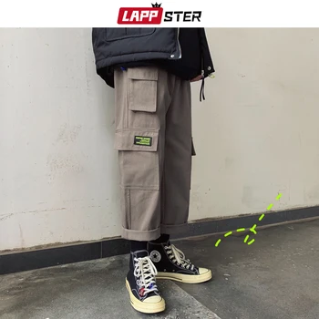LAPPSTER Moških Japonski Ulične Tovora Hlače 2020 Harem Hlače Človek Kombinezon Hip Hop Sweatpants Joggers Hlače Hlače Letnik
