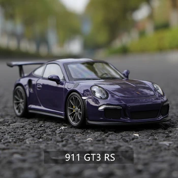 Welly 1:24 Porsche 911 GT3 RS purp avto zlitine avto model simulacije avto dekoracijo zbirka darilo igrača tlačno litje model boy toy