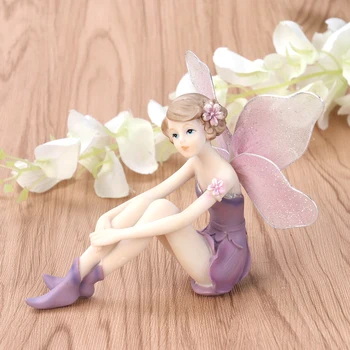 Smole Angel Okraski Dekle Kreativna Darila, Ki Smolo Angel Okraski Doma Dekor Miniaturni Flower Fairy Figurice Poroka Dekoracija