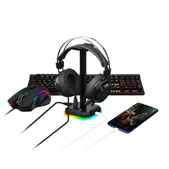 RGB Slušalke Stojala z USB vhod AUX izhod za Slušalke Stojalo Držalo za Igralce Gaming PC Pribor Mizo