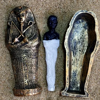 Egiptovski Kralj Miniaturni Model, Doma DecorationPharaoh Sarkofaga Krsto Z Mumija Figur Kip Miniaturni Sandplay Dekor