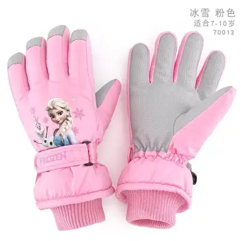 Resnična Disney zimske smučarske rokavice nepremočljiva tople rokavice dekle ledu snegu avanturo študent otroci baby igranje Lutka igrača Vroče