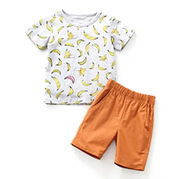 2019 Moda Dojenček Boys 2 kos/nastavi kratka sleeved risanka T - shirt + Vrvico hlače fant ljubezen dinozaver tiger hlače za 2-7 leto