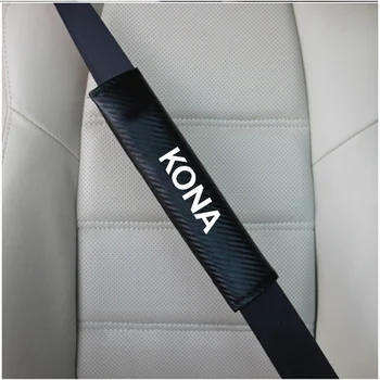 2Pcs PU Moda za Varnost Avtomobilov varnostnega pasu ramen Blazine Avto varnostnim Pasom Sedeža Kritje za Hyundai Kona