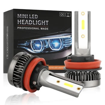 2PCS Mini LED Avto Smerniki Žarnice H11 9005 9006 LED Žarometi, Avto Žarnice DRL 6000K Visoko Svetlost Bela Led Avtomobilske Luči Žarnice