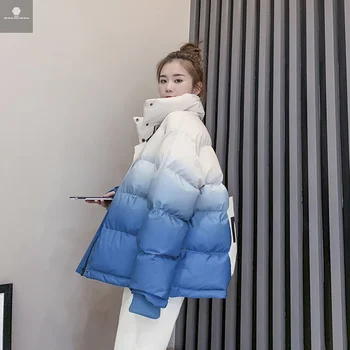 2020 novo jeseni in pozimi moda priložnostne bombaž plašč ženske korejska različica francoske retro gradient majhna dišava jakna