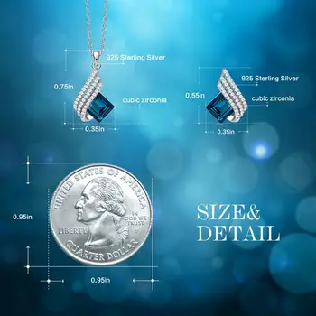 Cdyle 2020 Poročni Nakit Sklopov 925 Sterling Silver Blue Cirkon, ki Plujejo pod Krila za Ženske, Ogrlice Poročni Nakit, Dragulji, Trgovina