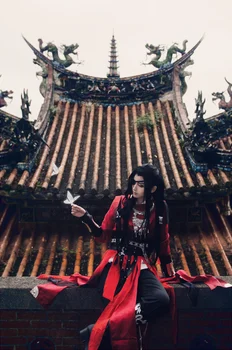 Tian guan ci fu Hudi duh kralja Hua cheng Cosplay Črno Dolgo Cosplay Čevlji Halloween kostumi Cosplay čevlji Brezplačna Dostava