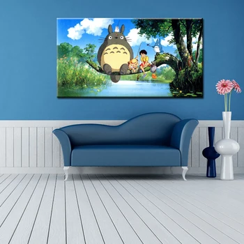 Hayao Miyazaki Totoro Risanka Umetnosti Slikarstva Plakat in Sodobne Umetnosti Stensko Slikarstvo za Otroke Darilo Spalnica Steno Slika Dom Dekor