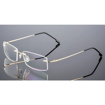 Ultra-lahkih Kovin Rimless Očala Moški Ženske Multi Color Flexiable Ogledalo Optični Okvir Recept Zložljive Eye Glasses A1