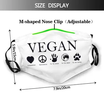 Veganska Moški Ženske Večkratno Uporabo Masko Veganstvo Anti Meglica Dustproof Maske Z Filtri Za Zaščito Masko Respirator Usta Žarilna