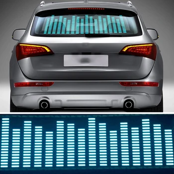 Avto Luči LED Glasbe Ritem Flash Svetlobe, Zvoka Aktivira Senzor Izenačevalnika Zadaj Vetrobransko steklo, Nalepke, Neon, luči Za Avto Oprema
