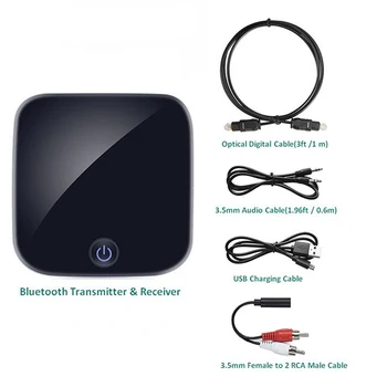DISOUR BTI029 2 V 1 Bluetooth 5.0 Sprejemnik Oddajnik CSR8670 Brezžični Zvočni Adapter SPDIF 3.5 MM AUX Zvok Za TV Avto ATPX HD