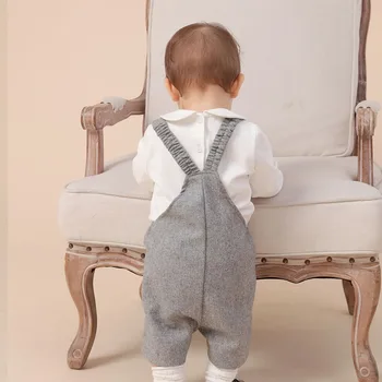 2020new Jeseni, Pozimi Nova Otroška Oblačila Baby Pletenine Novorojenčka Vezene Strappy Hlače Nastavite Majhni Otroci, Oblačila Božič