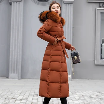 Zimske Ženske Navzdol Jakno Dolgo Hooded 2019 Moda Sneg Oblačila Toplo Bombaž-oblazinjena Dolg Rokav Parka Navzdol Bombaž Plašč Za Ženske