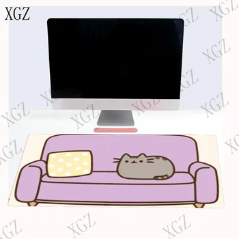 XGZ Luštna Mačka na Kavču Živali Veliko Gaming Mouse Pad Igralec Zaklepanje Edge Tipkovnica Mat Desk za CS POJDI LOL Dota Igre