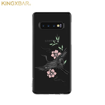 Kingxbar Diamond Pokrovček Za Samsung Galaxy S10 Plus Luksuzni SWAROVSKI Element Kristali Nosorogovo Ohišje Za Samsung S10 Jasno Primerih