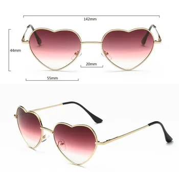 2020 Ženske Srca v Obliki sončna Očala Ženske blagovne Znamke, Modni Oblikovalec LJUBEZEN Jasno, Ocean Objektiv Gradient sončna očala Oculos UV400