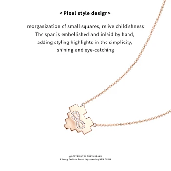 Nova Kreativna Zasnova Infinity Ogrlica 45cm Dolžina Verige Rose Zlata Cirkon Ogrlico, Obesek Za Ženske do leta 2020 Fine Nakit Darilo