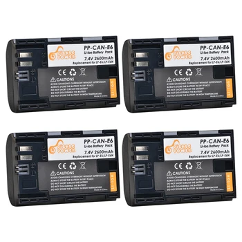4pcs LP-E6 LP-E6N Baterija za Canon EOS 5DS R Mark II 2 III 3 5D Mark II III IV 6D 60D 60Da 7D 7DII 70 D 80D