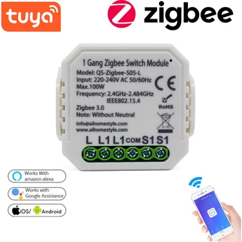 ZigBee 3.0 Smart Stikalo Modul Brez/Z Nevtralno EU 220V Brezžična Stikala za Luč Rele Delo Z Amazon Alexa Google Domov DIY Tuya