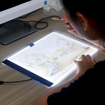 Nov Prihod Zatemniti Ultra Tanek A4, LED Ploščica Svetlobe Tablet Kabel USB Priključite Adapter Diamond Vezenje Diamond Slikarstvo Navzkrižno Šiv