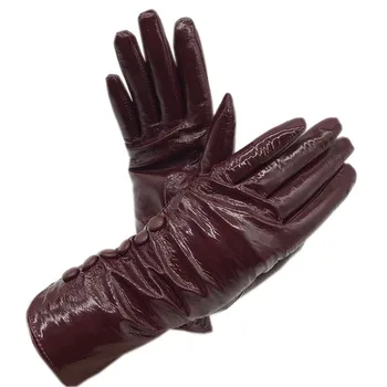 Usnjene rokavice 2020 nov slog vina rdeče ovčje kože dame rokavice, modni zimske rokavice toplo brezplačna dostava vožnje usnje svetlo l