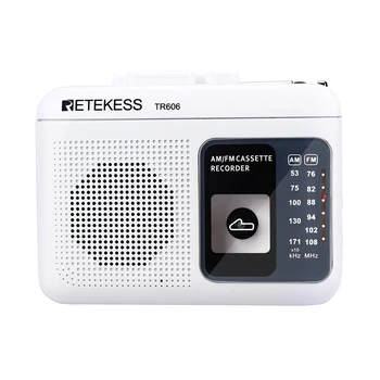 Retekess TR606 Prenosni Radio Dva Pasu FM/AM Kaseta za Predvajanje na Diktafonu Podporo Vgrajen/Zunanji Mikrofon za Snemanje