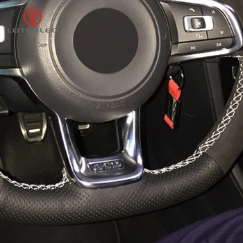 LQTENLEO Volan Kritje Črni Usnjeni Pravega Usnja za Volkswagen Golf 7 Golf GTI R MK7 VW Polo GTI Scirocco 2016