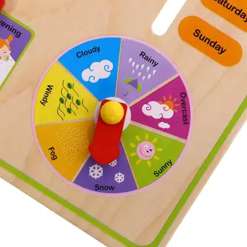 Multifunkcijski Risanka Leseno Uro Igrača Kognitivne Koledar Sezone Datum Otroke, Izobraževalne Igrače Za Zgodnje Učenje Igrače Sestavljanke