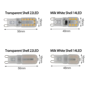 5pcs/veliko Zatemniti G9 LED Svetilke Mini LED Žarnice AC 110V/220V SMD2835 Pozornosti Lestenec Visoko Kakovostne Razsvetljave, ki Nadomešča Halogensko Žarnico