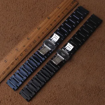20 mm 22 mm Black Nerjavečega Jekla Ure Razredi za Samsung Prestavi Šport S2 S3 Watch Trak Kovinski Manšeta za ročno uro watchbands