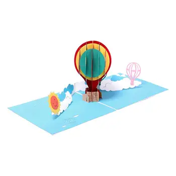 3D Pop UP Card Voščilnice z Balonom Za Rojstni dan Kartico Post S Darila Z Ovojnico Laser Cut Božično zabavo Dekoracijo