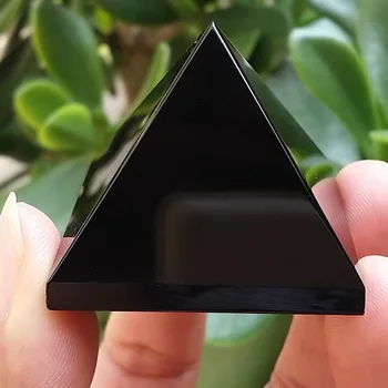Naravni Črni Obsidian Quartz Crystal Darilo Doma Dekor Piramida Zdravljenje Kristalno Obrti Za Padec Ladijskega Prometa
