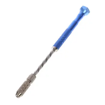 Pol Samodejno Spirala Modri Mini Micro Strani Vrtalne Vpenjalne + 10 Kos Twist Drill Bits Orodje za 0,8-3 mm