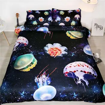 3d galaxy posteljnina določa king size odraslih rjuhe kritje modra visoke kakovosti star posteljno perilo razkošje prostora domačega tekstilnega otroci 3pcs