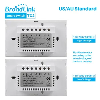 Broadlink TC2 NAS AU nastavite možnost WiFi Dotik Stikala RF Brezžični Daljinski upravljalnik Deluje Z RM Pro Prek spletne Nadzor Pametni Dom, Avtomatizacija