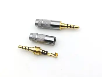 100 kozarcev Zlato audio 3,5 mm 4 Pole Popravila Slušalke Priključite Kabel Audio adapter Spajkah