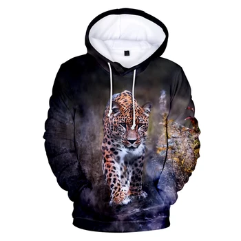Leopard 3D Hoodies Moški/Ženske, Vroče Prodaje 3D Hoodie Moških Ulične Majica Design Leopard Hoodies Moške Pomlad Modni Pulover